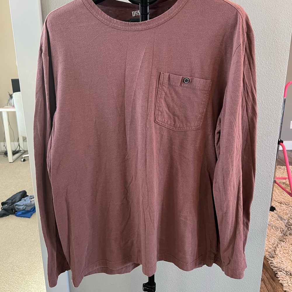 Duluth Trading Co Men's Long Sleeve Shirt - Maroon size XL with pocket